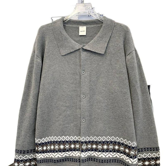 Damen Strickjacke mit elegantem Kragen und modischem Muster EB