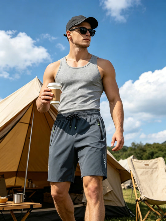 Herren nan sportliches Funktions-Tanktop aus atmungsaktivem Baumwollmix mit Stretch EB