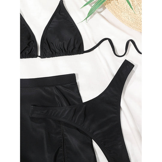 Damen Bikini-Set mit sexy Triangel-Oberteil und modischem Rock EB