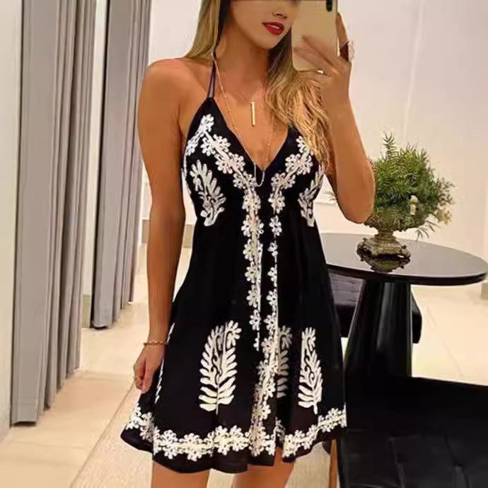 Damen verspieltes Sommerkleid mit elegante Stickereien EB