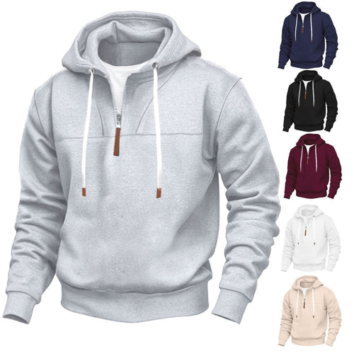 Herren Kapuzenpullover mit halbem Reißverschluss und hochwertigen Materialien EB