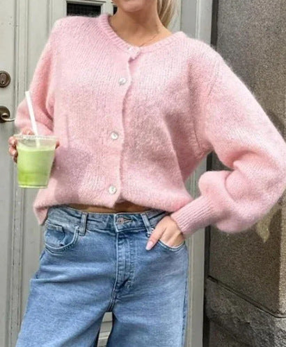 Damen kuscheliger Cardigan aus weichem Mohair EB