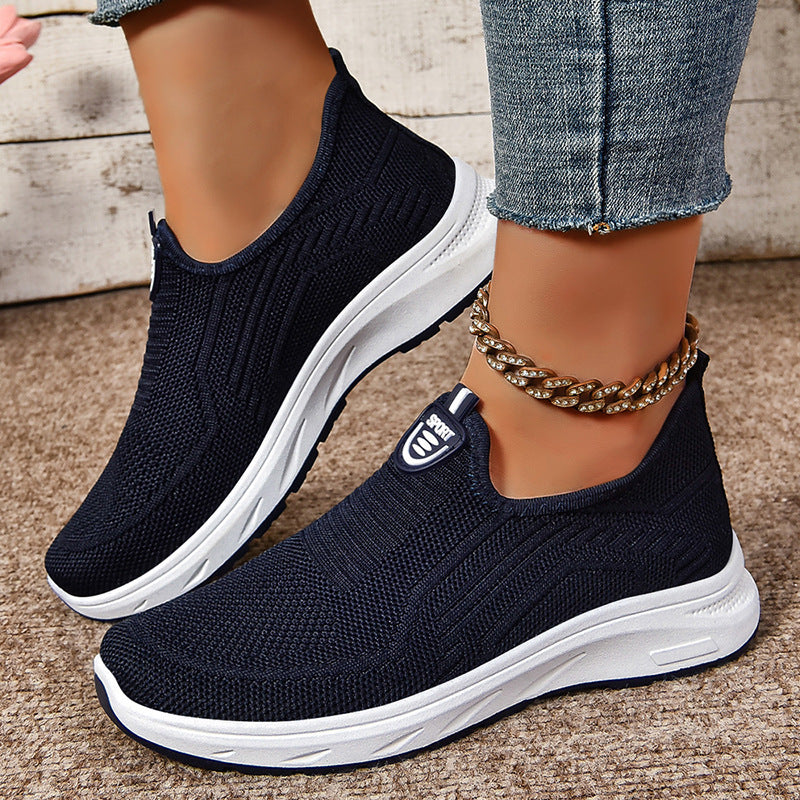 Damen Atmungsaktive Slip-On Sneakers mit elastischem Einsatz und dämpfender Sohle EB