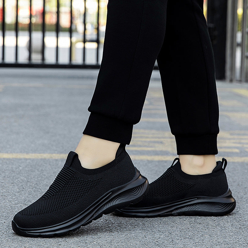 Damen Komfortable Slip-On Sneakers mit elastischem Strickoberteil EB