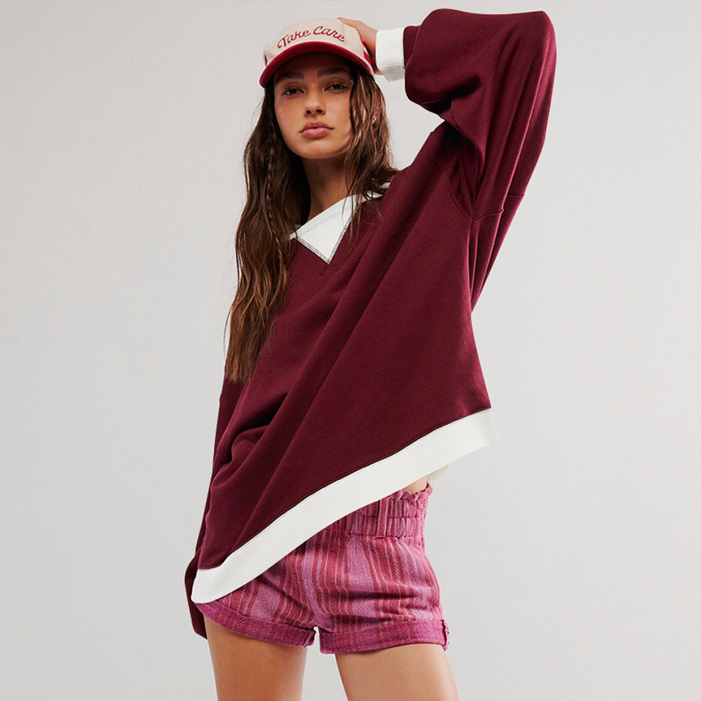 Damen Oversized Sweatshirt mit modernem Design und weichem Material EB