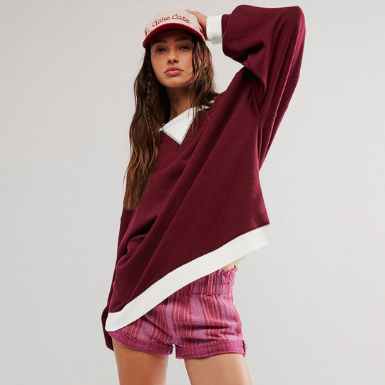 Damen Oversized Sweatshirt mit modernem Design und weichem Material EB