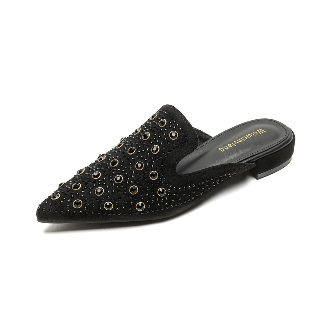 Damen modische Mules mit funkelnden Verzierungen EB