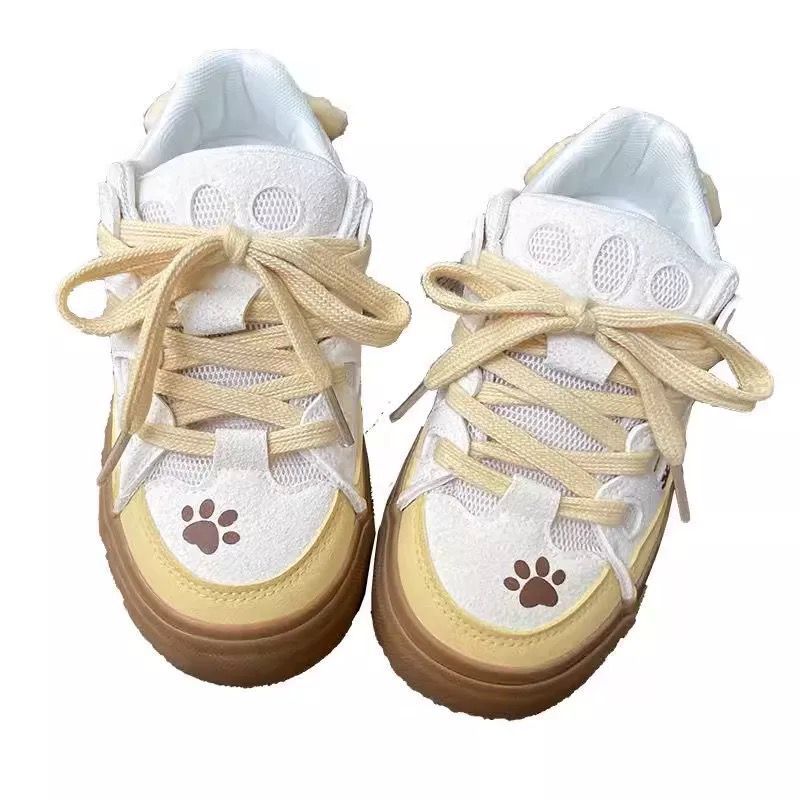 Damen Freizeit Sneaker mit liebevollem Pfotenmotiv und atmungsaktiver Obermaterial EB