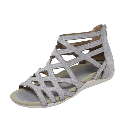 Damen Komfortable Riemensandalen mit geflochtenem Riemendesign EB