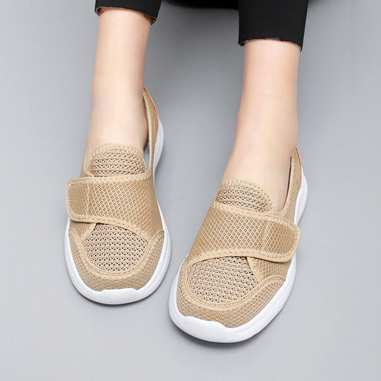 Damen Atmungsaktive Slip-On Sneakers mit praktischem Klettverschluss EB
