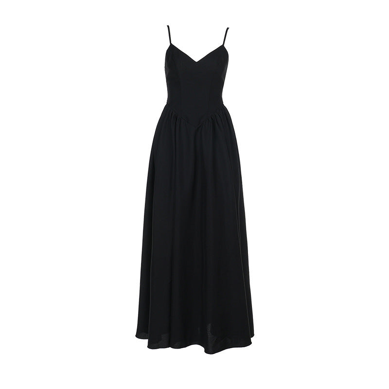 Damen Maxikleid mit eleganter V-Form und fließendem Stoff EB
