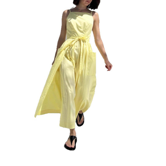 Damen Maxi-Kleid mit schwingendem Rock und praktischen Seitentaschen EB