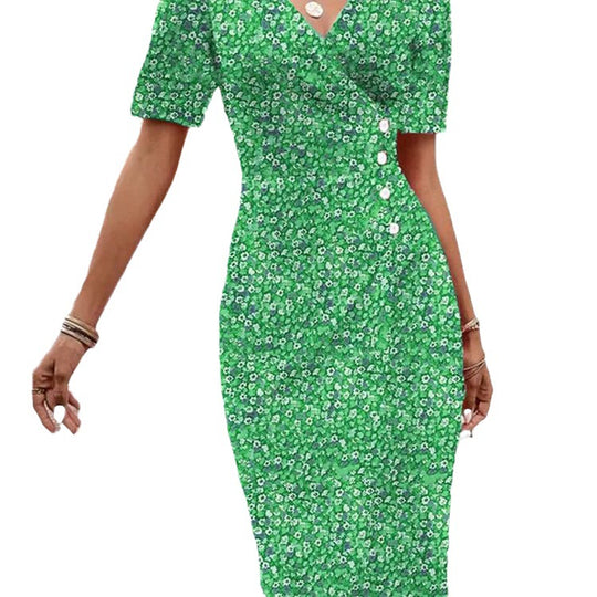 Damen Blumenkleid im Wickelstil von EB