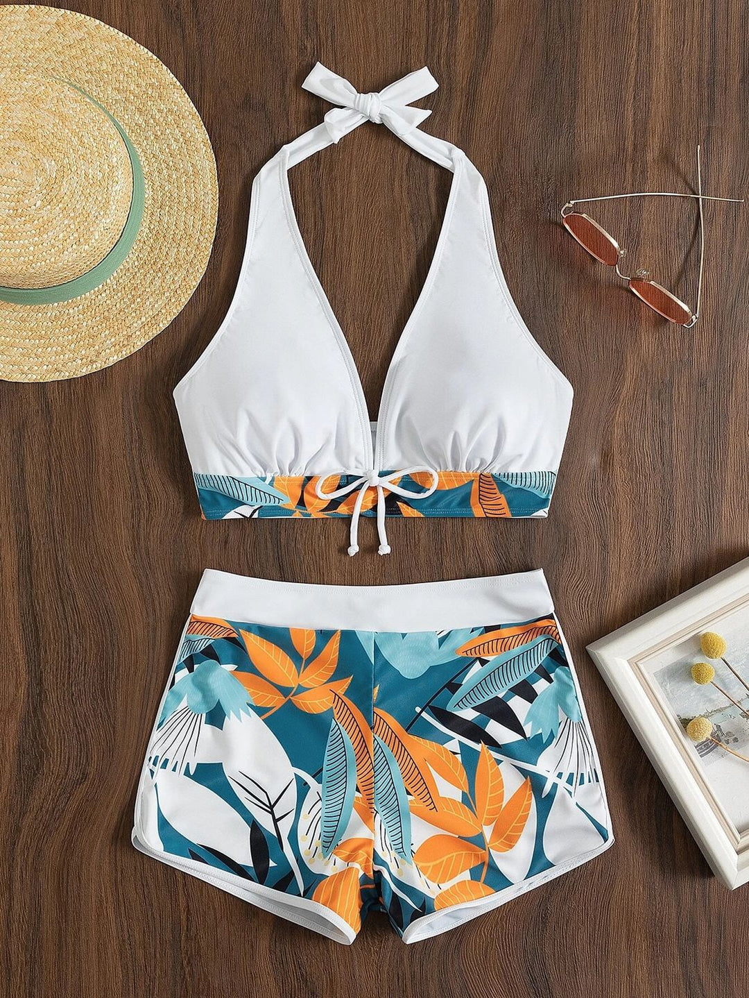 Damen Sportliches Bikini-Set mit verdecktem Bauch EB