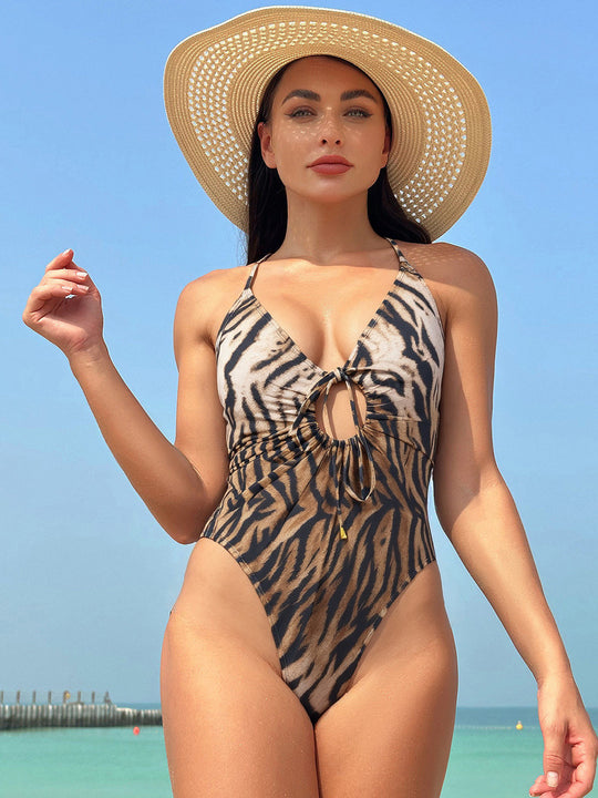 Damen Einteiliger Badeanzug mit modischem Cut-Out EB