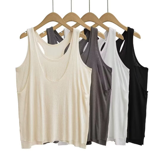 Damen sportliches Tanktop mit asymmetrischem Rückendesign EB