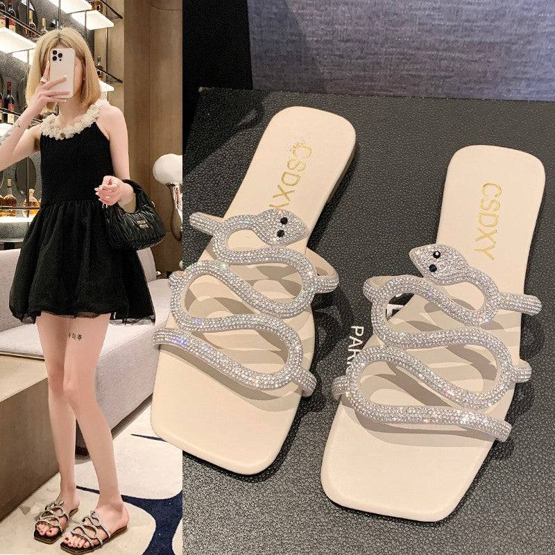 Damen Glitzernde Sandalen EB