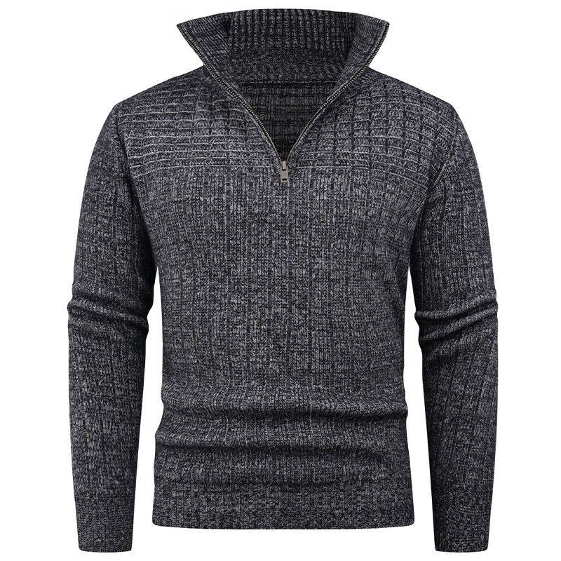 Herren eleganter Rollkragenpullover mit modernem Zopfdesign EB