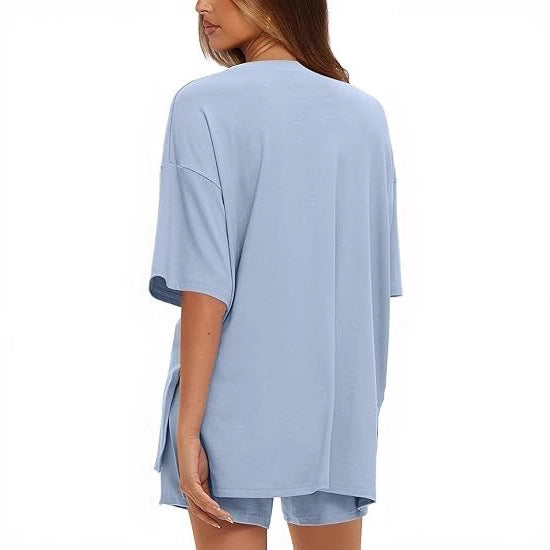 Damen Oversize T-Shirt mit lässigem Schnitt und seitlichen Schlitzen EB