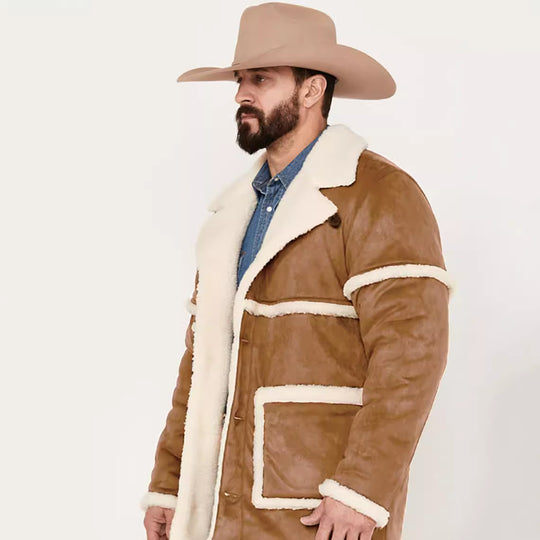 Herren Lammfelljacke mit großem Kragen und praktischen Taschen EB