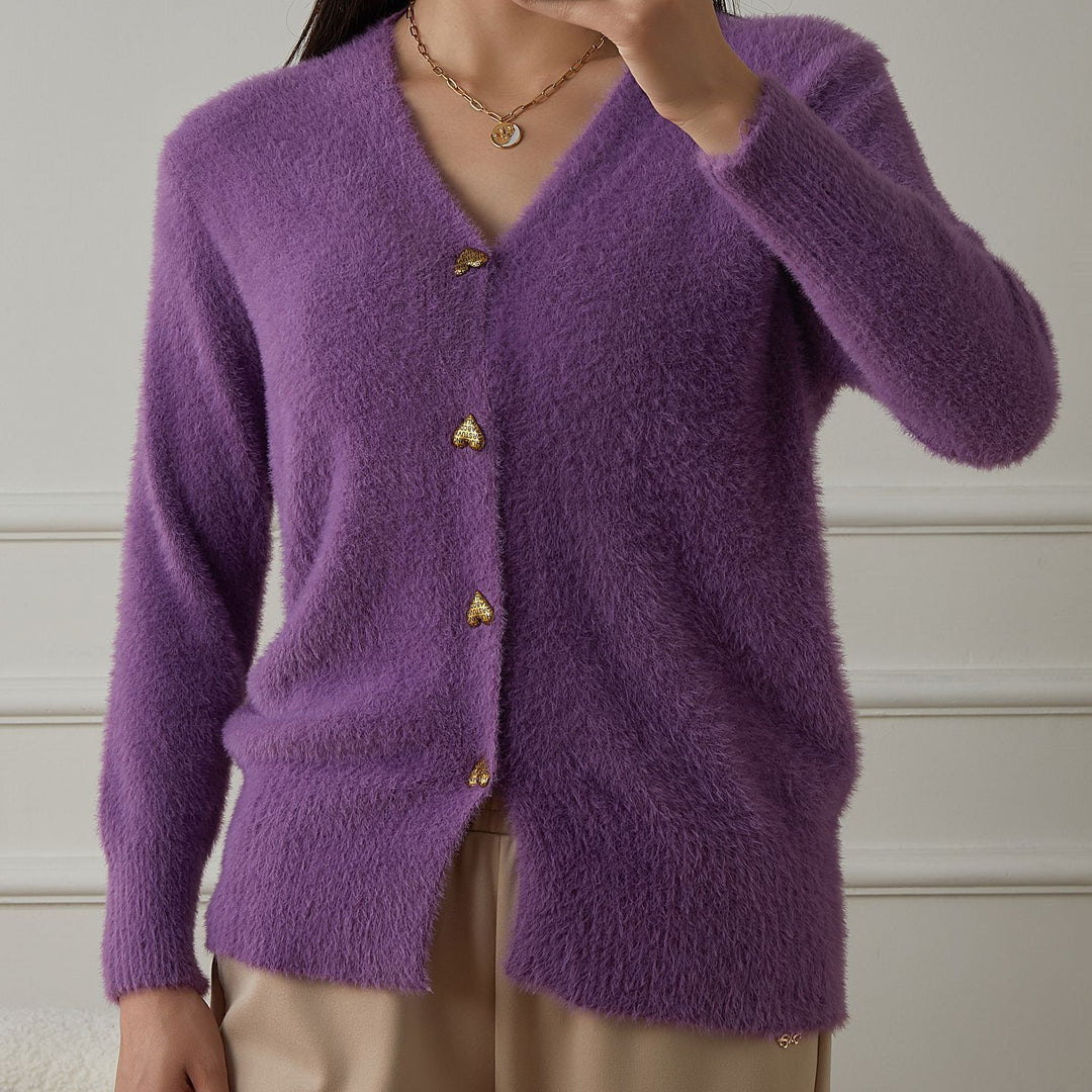 Damen kuschelige Strickjacke EB