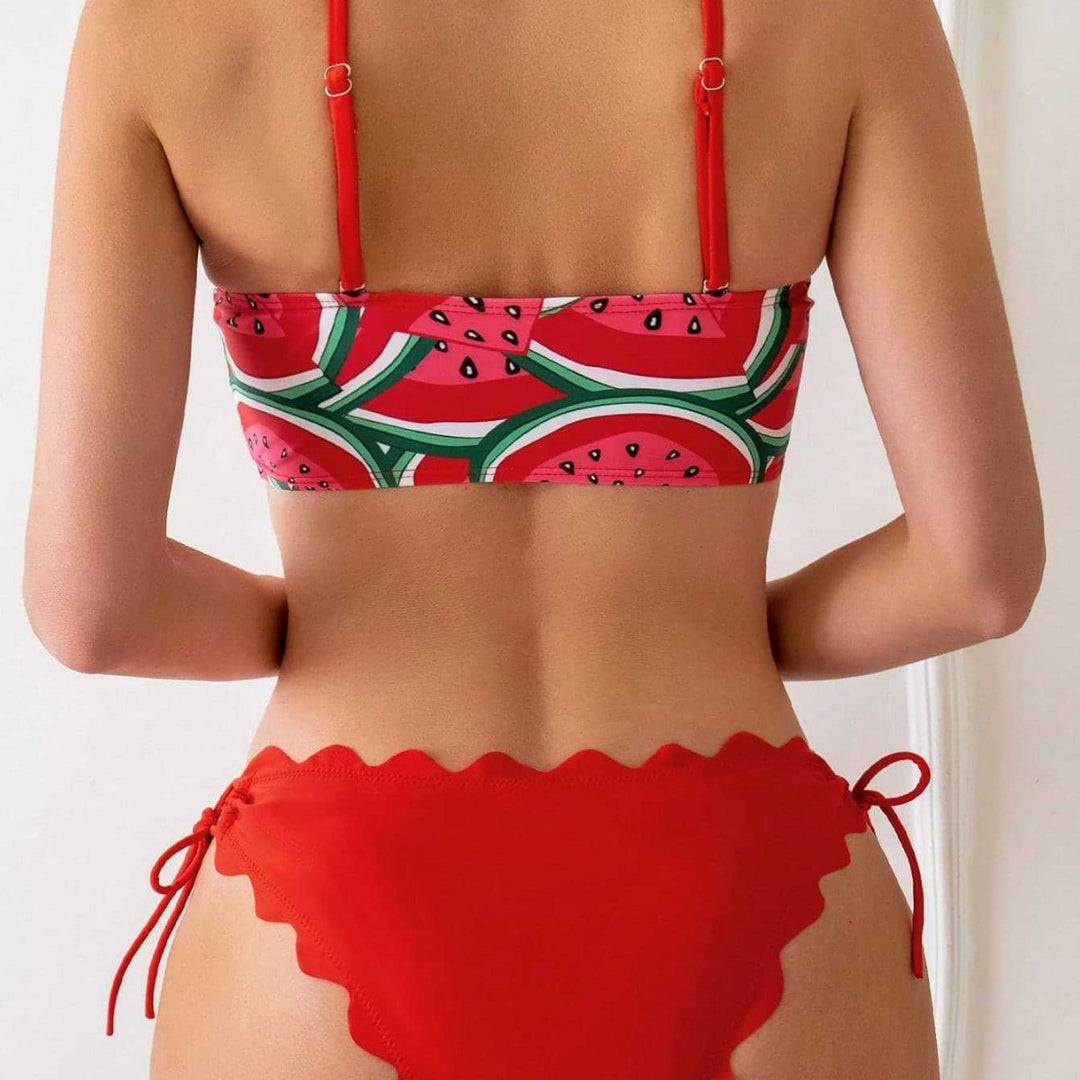Damen Bandeau-Bikini mit verspieltem Knotendesign EB