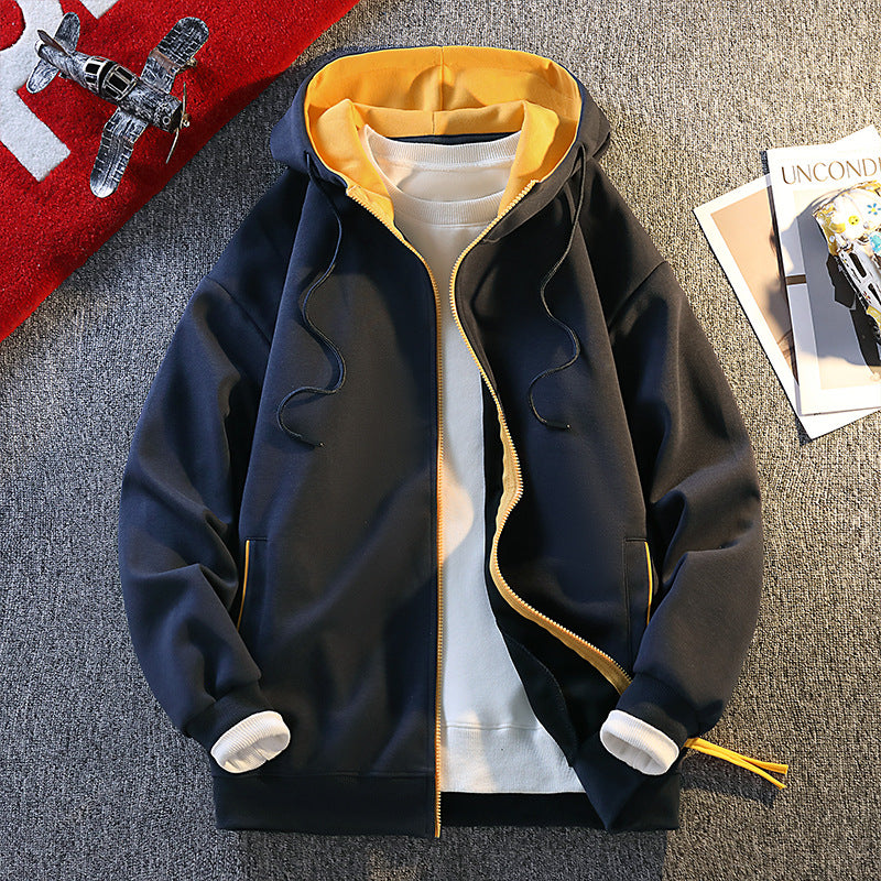 Herren modische Kapuzenjacke mit kontrastierenden Details EB