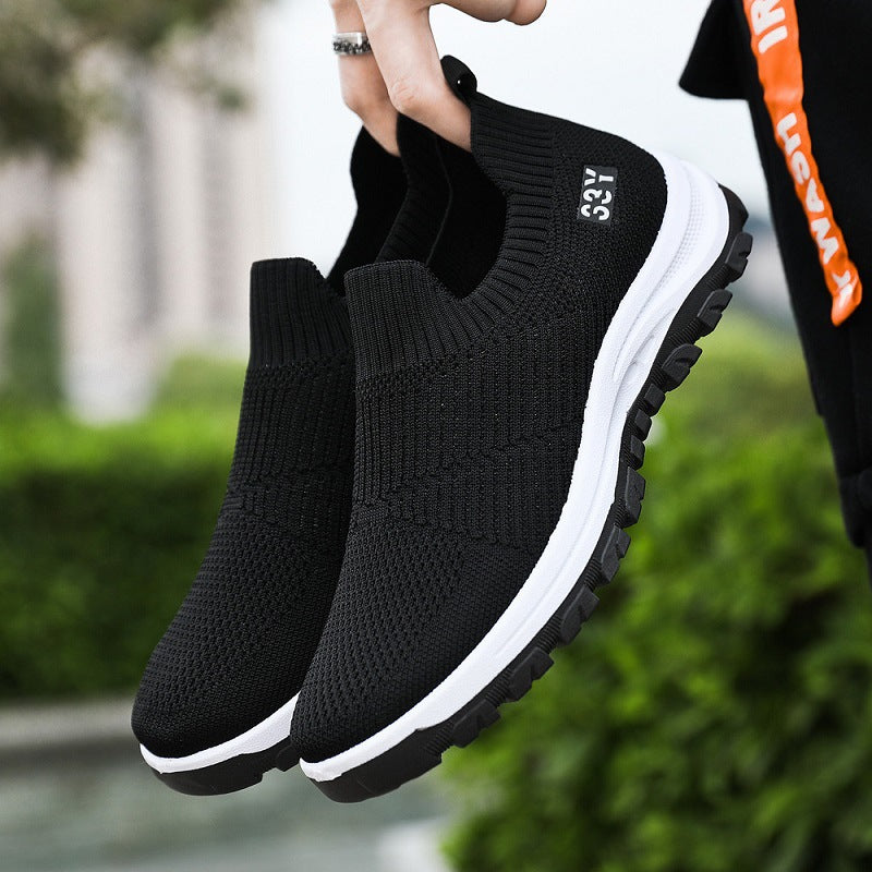 Damen Hochqualitative Slip-On Sneakers mit elastischem Obermaterial und rutschfester Sohle EB