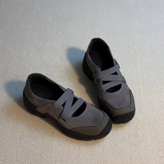 Damen Sportliche Freizeitschuhe mit flexibler Sohle und modischen Riemen EB