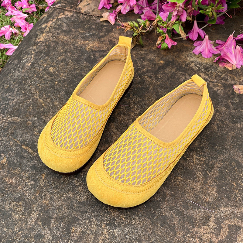 Damen Atmungsaktive Ballerinas mit elastischem Netzdesign EB