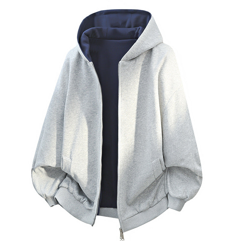 Damen Oversized Kapuzenjacke mit doppeltem Fleecefutter und seitlichen Taschen EB