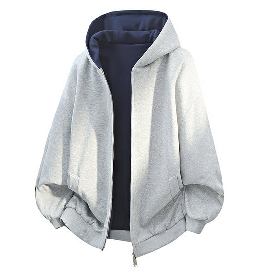 Damen Oversized Kapuzenjacke mit doppeltem Fleecefutter und seitlichen Taschen EB