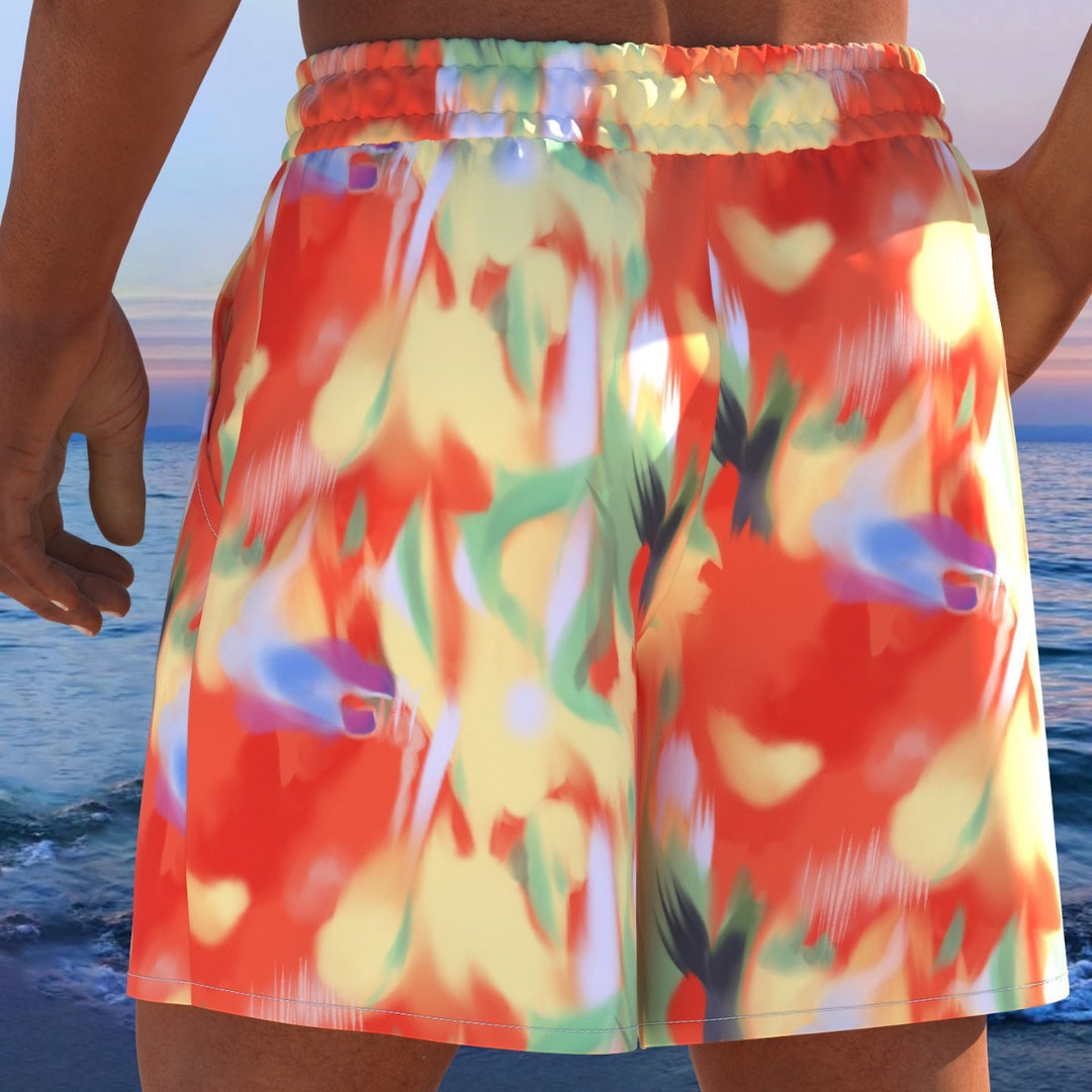 Herren Badeshorts mit animalischem Muster und elastischem Bund EB
