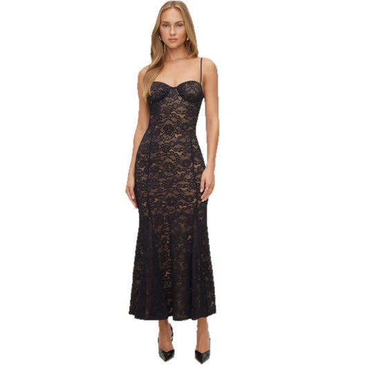 Damen Spitzenkleid mit sanften Konturen und trägerlosem Design EB