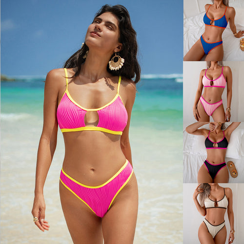 Damen Modischer Bikini mit raffinierten Cut-Outs und breiten Trägern EB