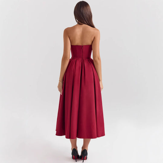 Damen Hochgeschlossenes Abendkleid mit ausgestelltem Rock EB