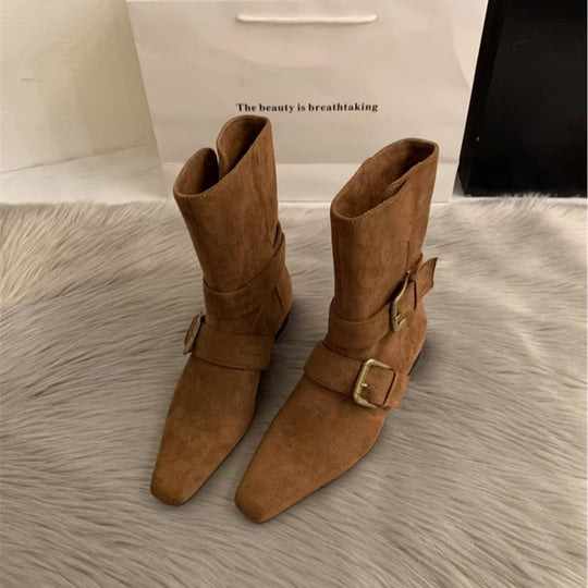 Damen Modische Stiefeletten mit dekorativen Schnallen von EB