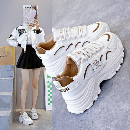 Damen sportliche Chunky Sneakers mit rutschfester Sohle und innovativem Design EB