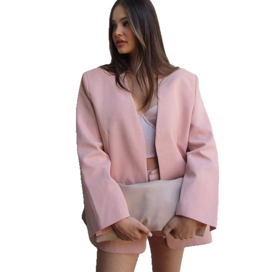 Damen oversized Blazerjacke im minimalistischen Design EB
