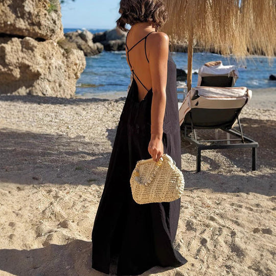 Damen Strandkleid mit Rückenausschnitt EB