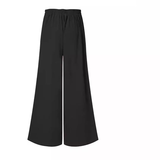 Damen Weite Palazzo-Hose mit Knopfdetails EB