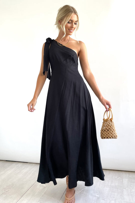 Damen Maxikleid mit asymmetrischem Ausschnitt und eleganter Schulterpartie EB