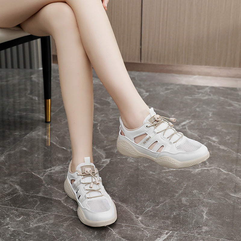 Damen Atmungsaktive Sport Sneakers mit elastischen Schnürsenkeln EB