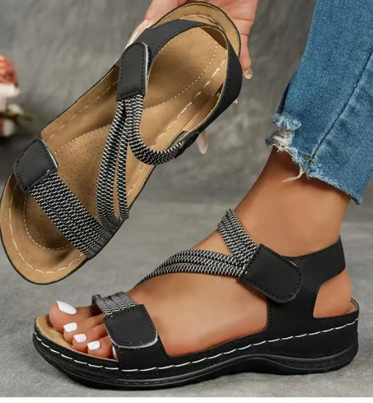 Damen Komfortable Riemchensandalen mit verstellbaren Riemen EB