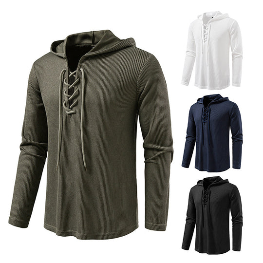 Herren Kapuzenpullover mit innovativer Schnürung und strukturiertem Design EB