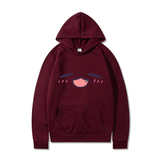 Damen Kapuzenpullover mit fröhlichem Cartoon-Gesicht und bequemer Passform EB