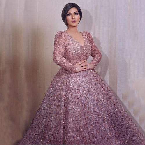 Damen Glamouröses Abendkleid mit funkelnden Applikationen und schwingendem Rock EB