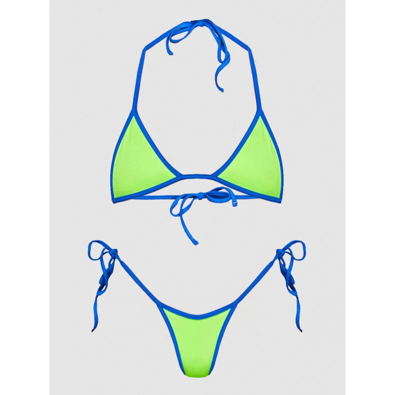 Damen Triangelbikini mit sportlichen Schnürdetails und offenen Seiten EB