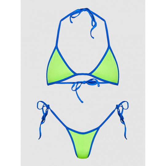 Damen Triangelbikini mit sportlichen Schnürdetails und offenen Seiten EB