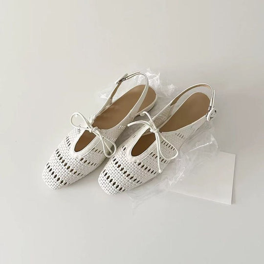 Damen elegante Sling-Sandalen mit Netzdesign und verstellbarem Riemen EB